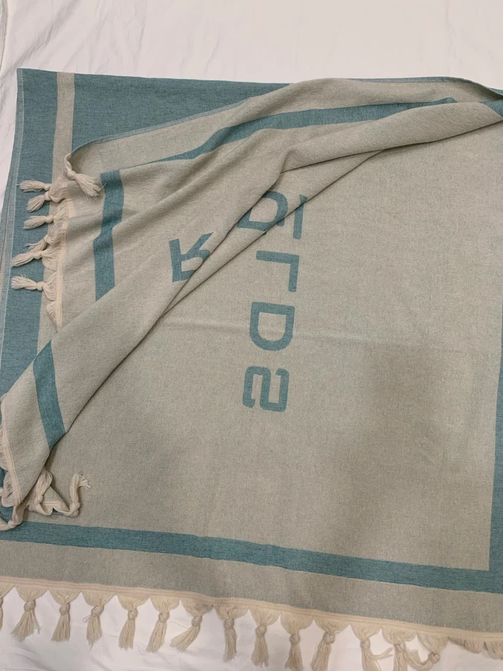Rodan + Fields Riviera Towel Company Blue Striped Turkish Beach Towel 36x70